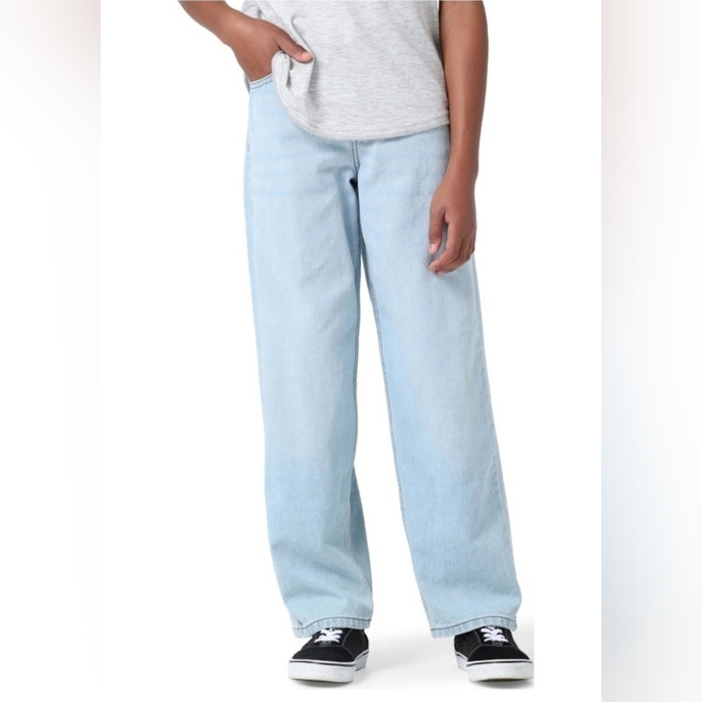 🌟7/25$ Wrangler Boys Light Blue Denim Loose Fit Skater Kids Jeans Sz 8R